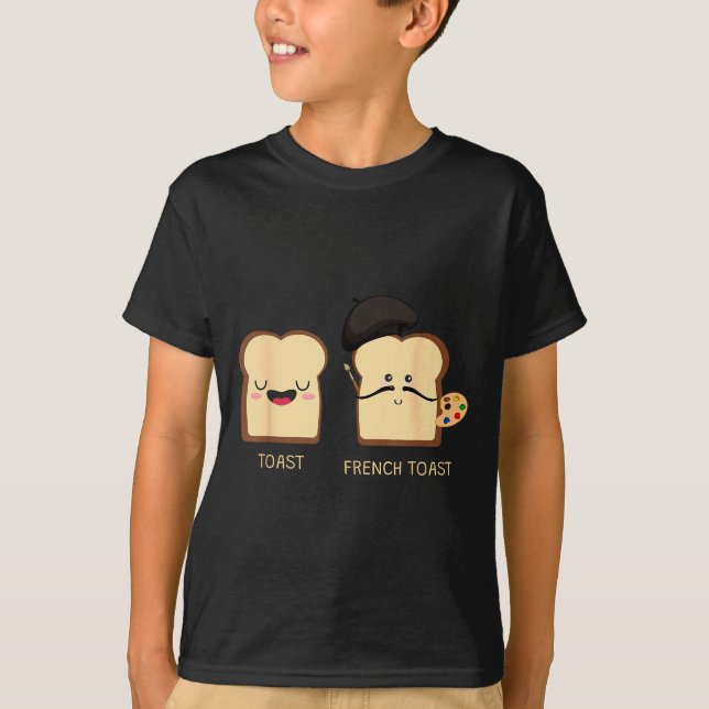 T-shirt French Toast Funny Pun Novelty  (Devant)