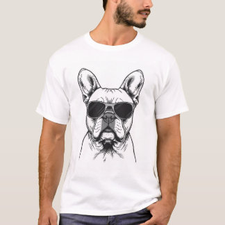 T-shirt Frenchie avec lunettes de soleil 