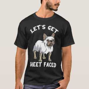 T-shirt Frenchie Dog Ghost Obtenir la feuille Face French 