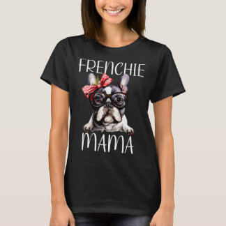 T-shirt Frenchie Mama Aquarelle French Buldog Chien Mère