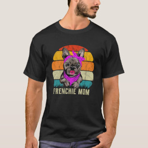 T-shirt Frenchie Mom for Women Retro Vintage Sunset Campi