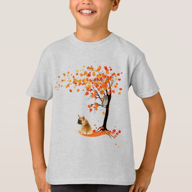 T-shirt Frenchie My Spirit Animaux Owl Frenchie Lovers (Devant)