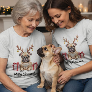 T-shirt Frenchie Reindeer