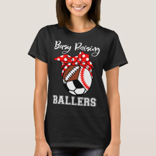 T-shirt Fréquente Raising Ballers Funny Baseball Football 