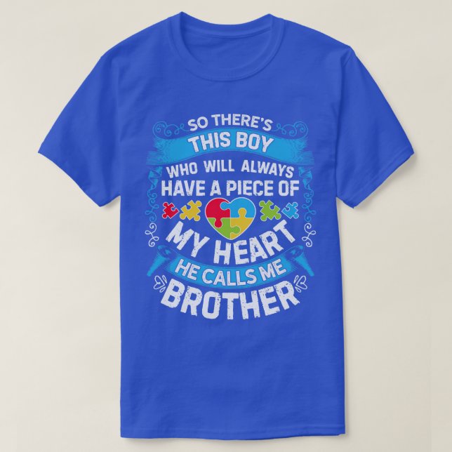 T-shirt Frère Autisme pour Hommes Femmes Garçons Filles En (Design devant)