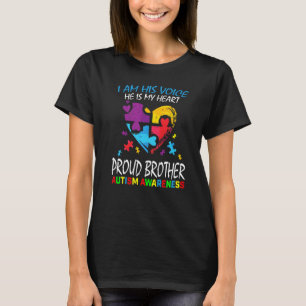 T-shirt Frère bleu fier Autisme Je suis sa voix