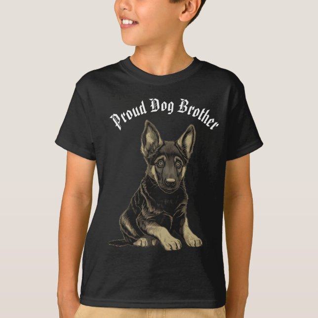 T-shirt Frère Chien Chien Chien Allemand Modifiable (Devant)