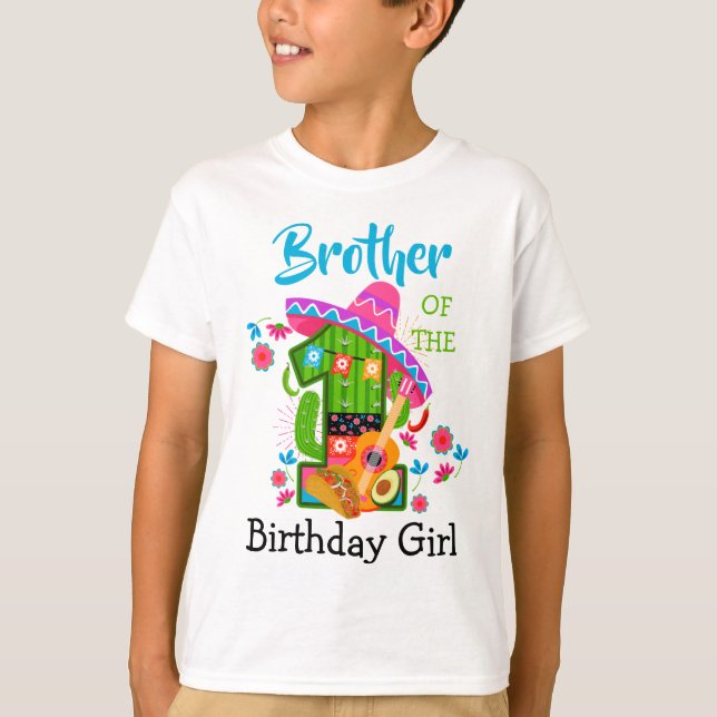T-shirt Frère de la fête du premier anniversaire | Mexique (Devant)