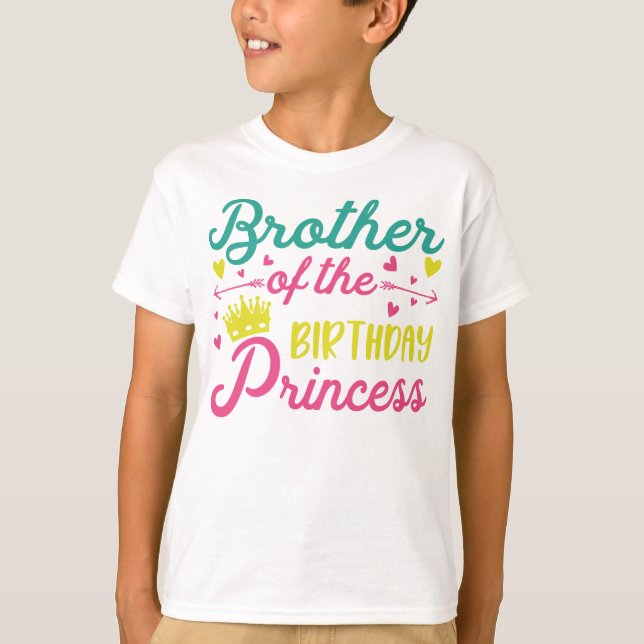 T-shirt Frère de la fille d'anniversaire (Devant)
