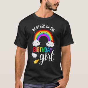 T-shirt Frère de la fille d'anniversaire Rainbow B-Day Mat