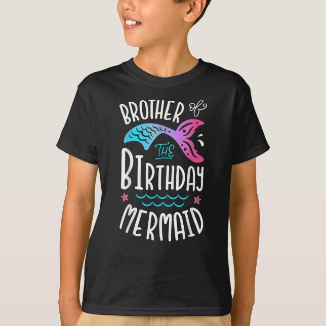 T-shirt Frère De La Sirène D'Anniversaire (Devant)