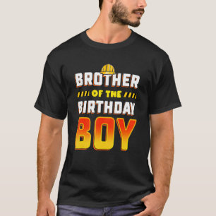 T-shirt Frère De L'Anniversaire Boy Construction Anniversa