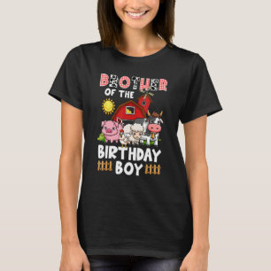 T-shirt Frère De L'Anniversaire Boy Farming Barnyard Naiss