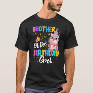 T-shirt Frère De L'Anniversaire Fille Chat Kitten Thème Fa