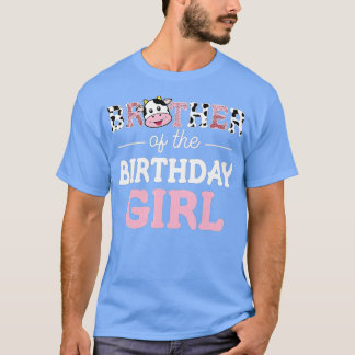 T-shirt Frère de l'Anniversaire Fille Ferme Vache Papa Pap