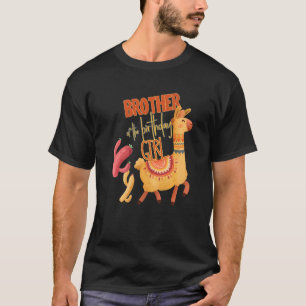 T-shirt Frère De L'Anniversaire Fille Llama Thème Correspo