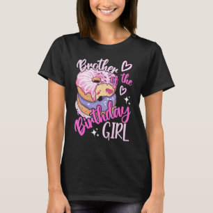 T-shirt Frère De L'Anniversaire Filles Donut Fête D'Annive