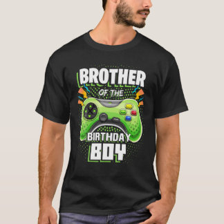 T-shirt Frère De L'Anniversaire Garçon Matching Vidéo Jeu