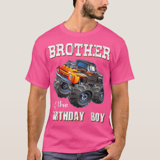 T-shirt Frère De L'Anniversaire Garçon Monster Truck Match