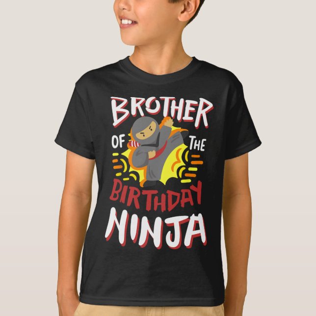 T-shirt Frère De L'Anniversaire Ninja Karate Enfants Anniv (Devant)