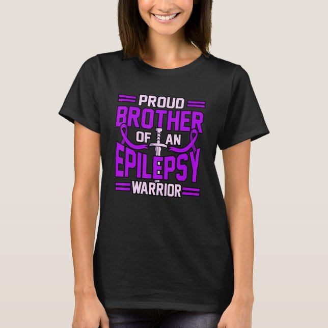 T-shirt Frère De L'Épilepsie Guerrier Purple Ribbon Lauréa (Devant)