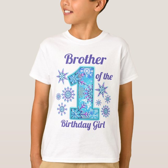 T-shirt Frère de Neige du premier anniversaire gelé (Devant)