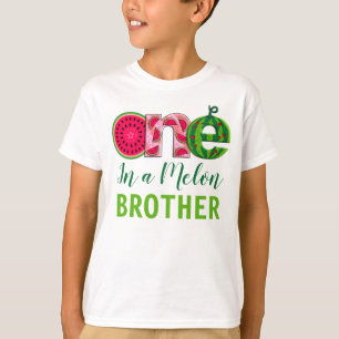 T-shirt Frère du premier anniversaire   Un dans un melon