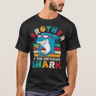 T-shirt Frère Du Requin D'Anniversaire Funny Retro Frère 