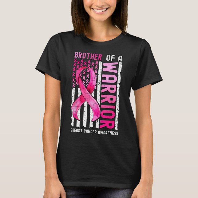 T-shirt Frère D'Un Guerrier Cancer Du Sein Usa (Devant)