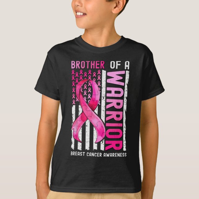 T-shirt Frère D'Un Guerrier Cancer Du Sein Usa (Devant)