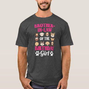 T-shirt Frère En Droit De L'Anniversaire Fille Chien Paw A