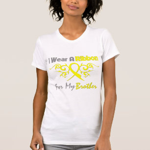 T-shirt Frère - je porte un appui jaune de militaires de