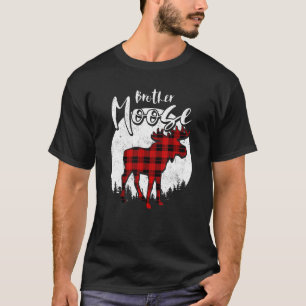 T-shirt Frère Moose Red Plaid Buffalo Famille Correspondan