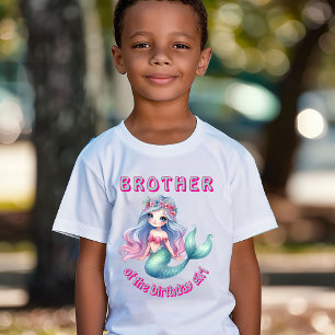 T-shirt frère personnalisé sirène de la fille qui