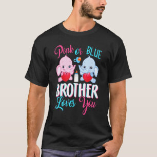 T-shirt Frère rose ou bleu t'aime les éléphants bébé sexe