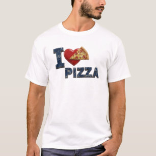 T-shirt Fresh Blue J'ADORE PIZZA Mode Artistique