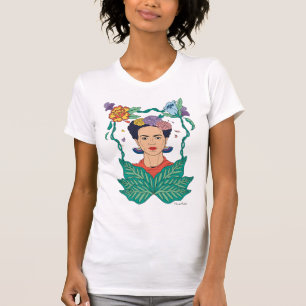 T-shirt Frida Kahlo Graphisme du cadre floral