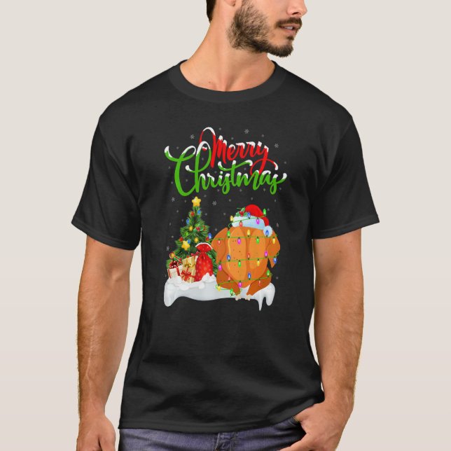T-shirt Fried Chicken  Xmas Decorations Fried Chicken Chri (Devant)