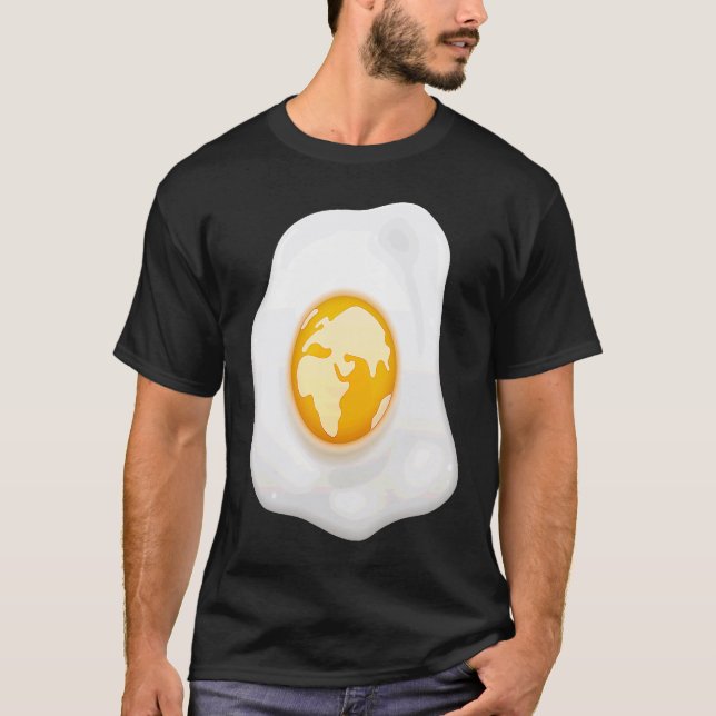 T-shirt Fried Egg With Earth Globe on Yolk Costume (Devant)