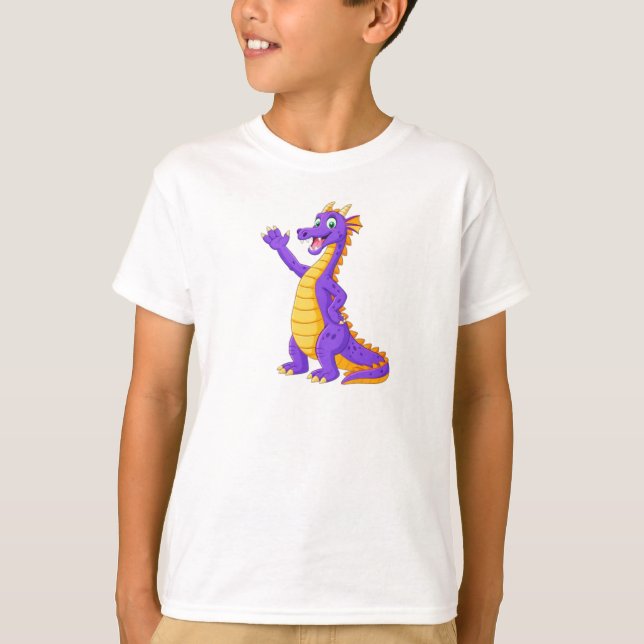 T-shirt Friendly Cartoon Dragon Character (Devant)
