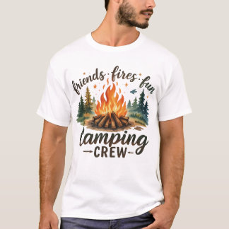 T-shirt Friends Fires Fun Camping amusant