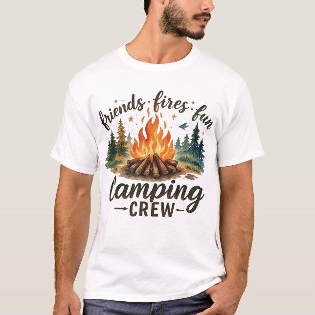 T-shirt Friends Fires Fun Camping amusant (Devant)