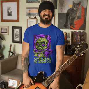 T-shirt Fright Night Mode Fumer crâne et horreur Légende