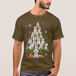 T-shirt Frise de Bichon Frise Noël Lumières Drôle Chien Xm