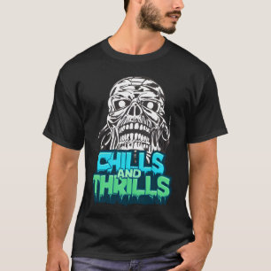 T-shirt Frissons et frissons Graphique crâne Halloween Hor