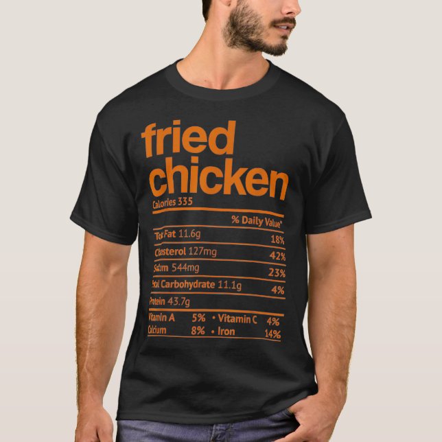 T-shirt Frit Poulet Nutrition Fact Drôle Thanksgiving Ch (Devant)