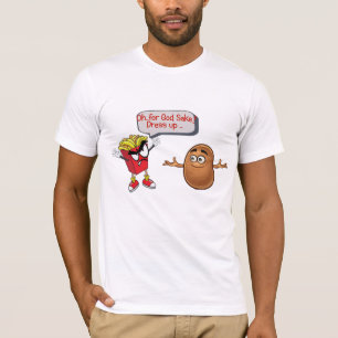 T-shirt frites avec attitude hurlant à Potato drôle