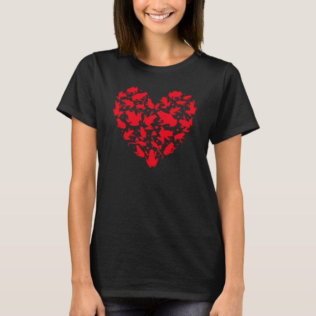 T-shirt Frog Animal Heart Frog Saint Valentin (Devant)