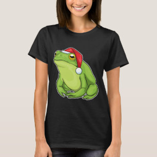 T-shirt Frog Christmas chapeau de Père Noël