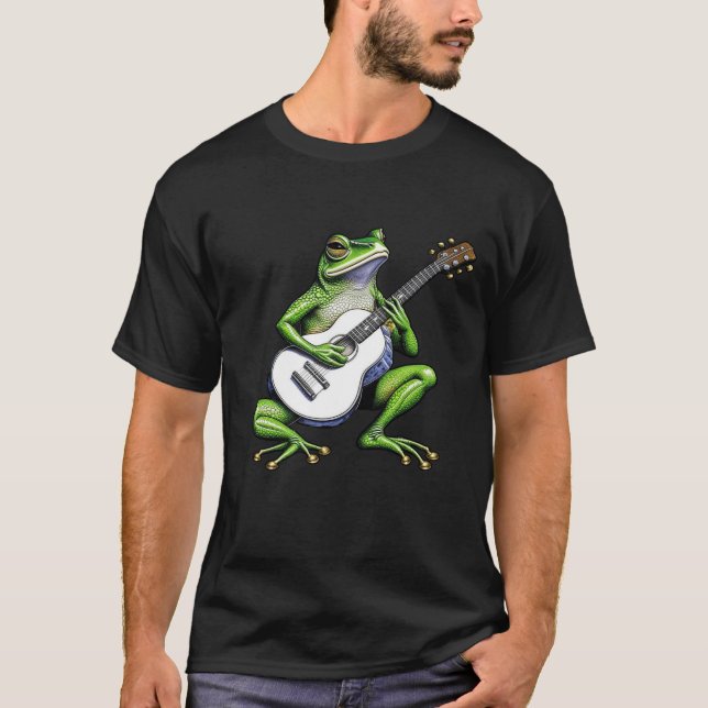 T-shirt Frog drôle Jouer de la guitare (Devant)